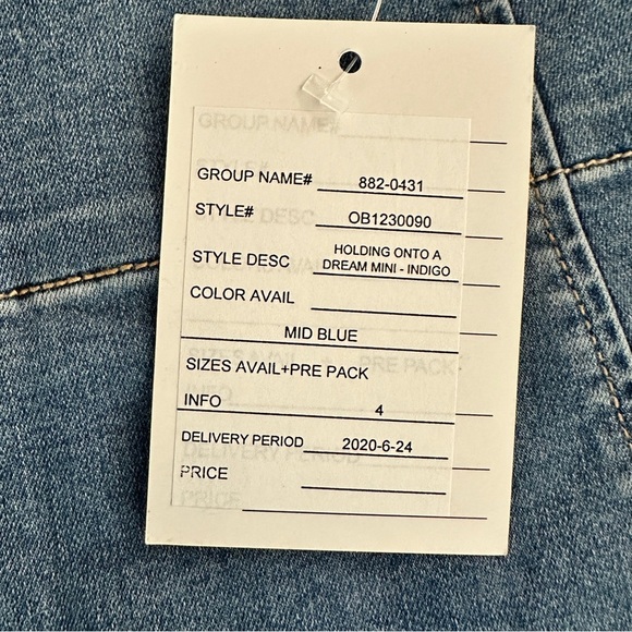 NWT Free People Holding Onto a Dream Denim Mini Skirt Size 4 - Picture 8 of 11